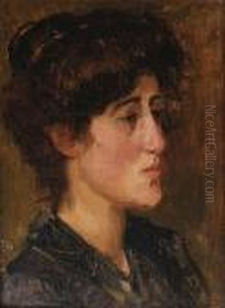 Portrait Of Juliette Van Buuren-polak Oil Painting by Isaac Lazarus Israels