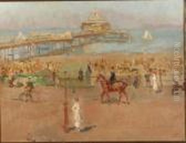 Pier, Scheveningen Oil Painting by Isaac Lazarus Israels