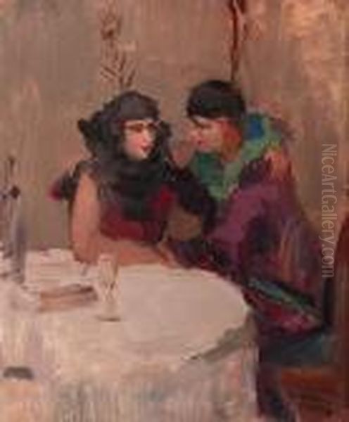 Colombe Et Colombine Oil Painting by Isaac Lazarus Israels