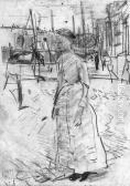 A Waspit, Amsterdam Oil Painting by Isaac Lazarus Israels