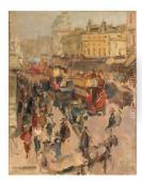 Regent Street, London Oil Painting by Isaac Lazarus Israels