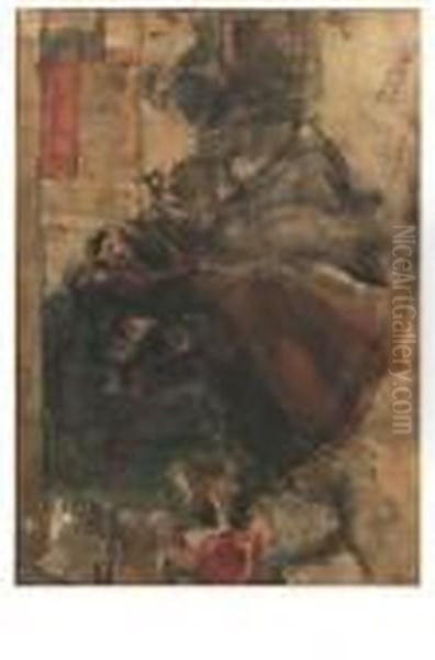 Dancing Figures In A Cafe Oil Painting by Isaac Lazarus Israels