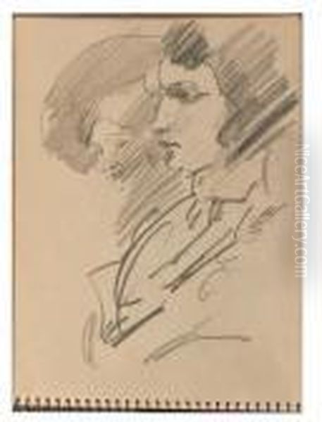 Sketchbook Of The Artist 
Containing Studies Of Amongst Othersmodels, The Artist's Studio And 
Other Interiors Oil Painting by Isaac Lazarus Israels