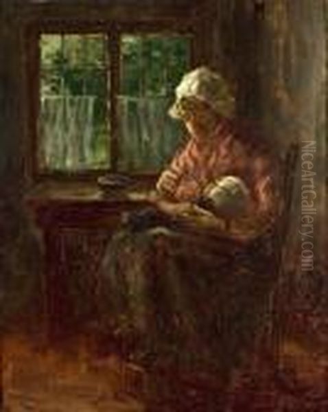 Mother And Child Oil Painting by Jozef Israels