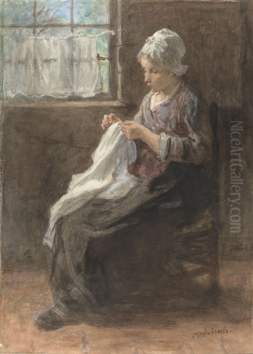 The Seamstress Oil Painting by Jozef Israels