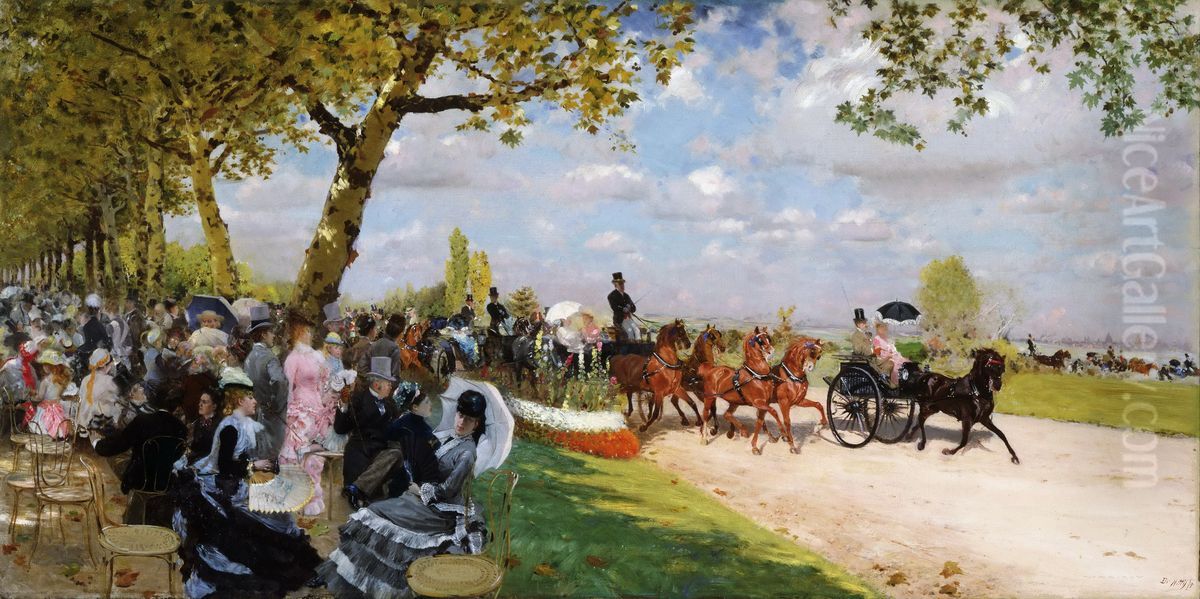 Return from the Races Oil Painting by Giuseppe de Nittis