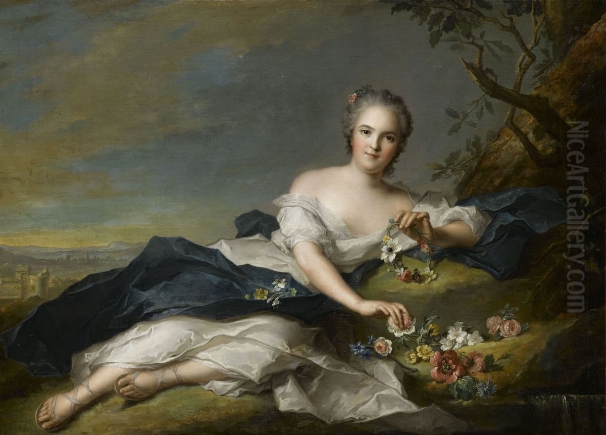 Henriette of France as Flora Oil Painting by Jean-Marc Nattier