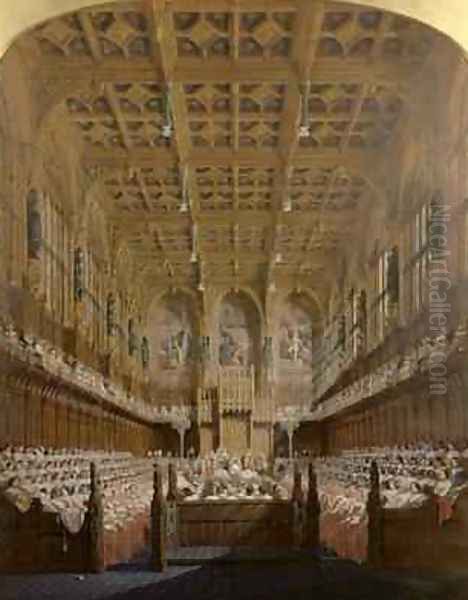Queen Victoria in the House of Lords Oil Painting by Joseph Nash