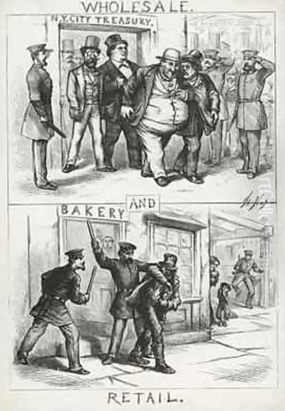 Wholesale and Retail from Harpers Weekly 16th September 1871 Oil Painting by Thomas Nast