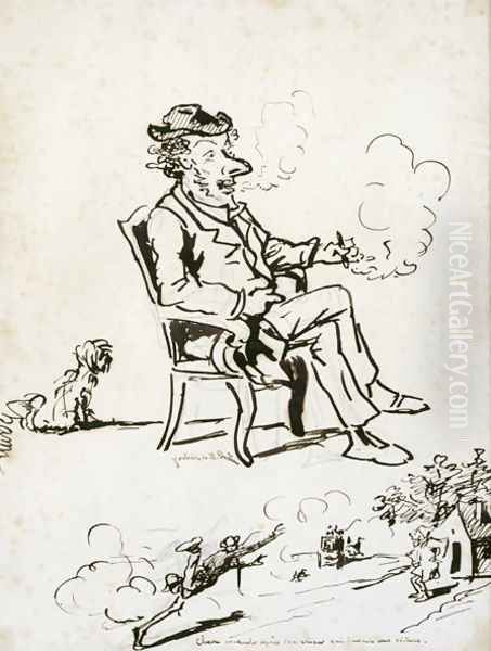 Caricature Oil Painting by Amedee Charles Henri de Noe (Cham)
