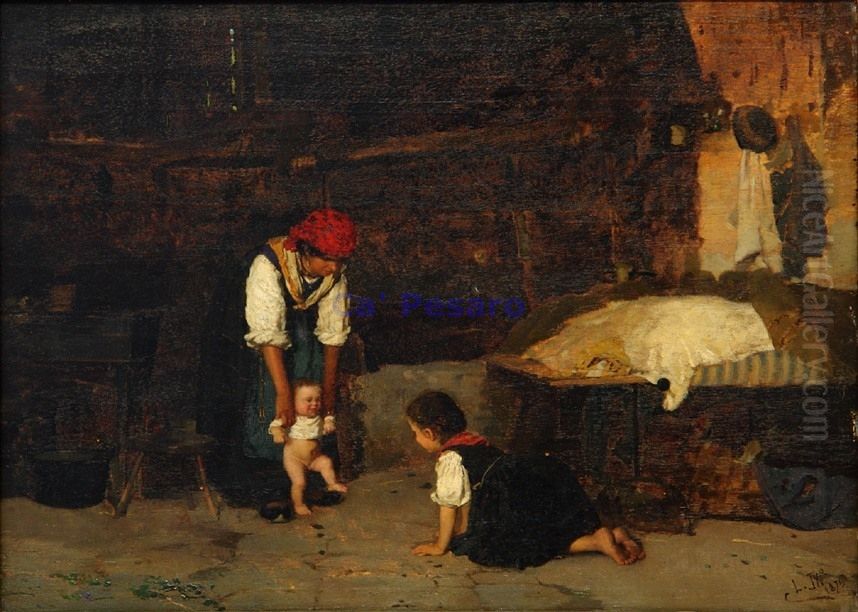 First steps Oil Painting by Luigi Nono