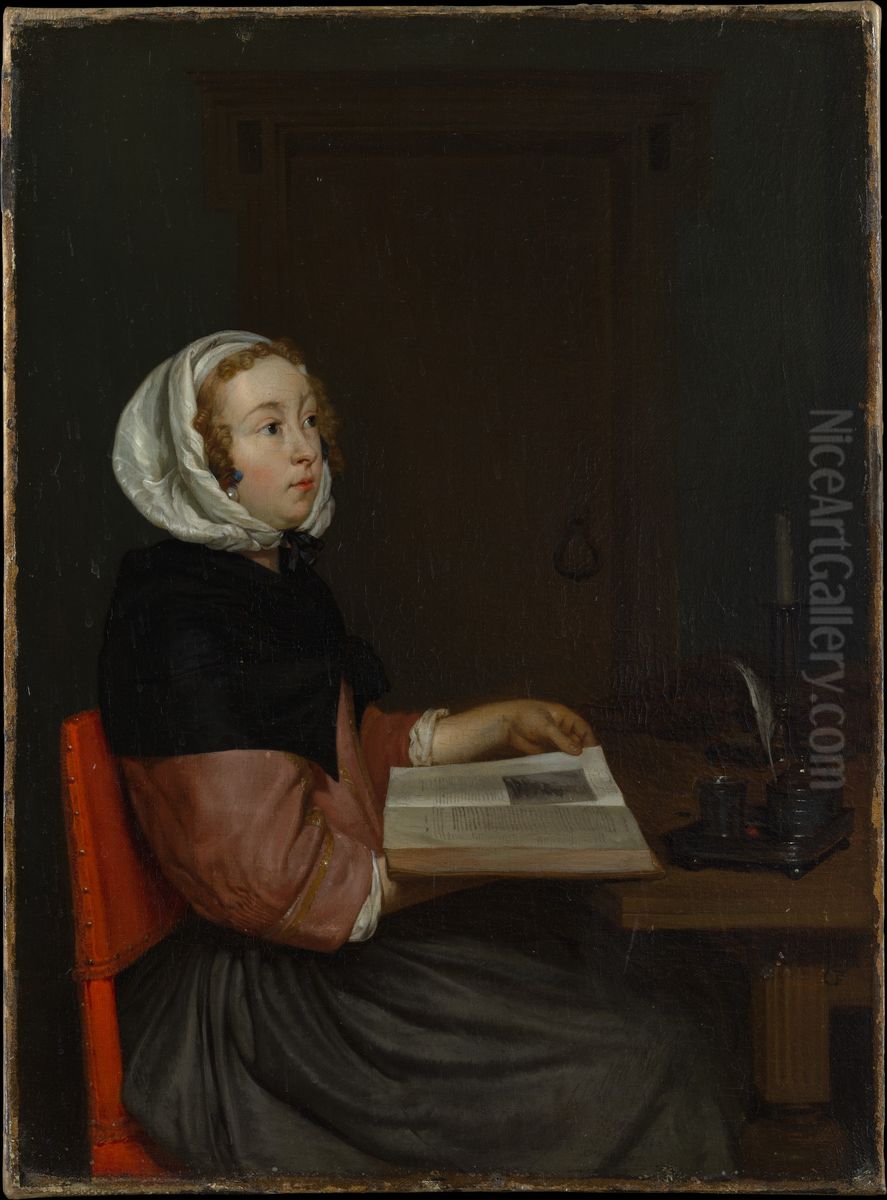 The Reader Oil Painting by Eglon van der Neer