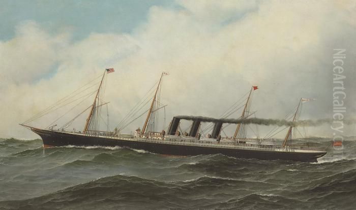 The S.s. City Of Rome Oil Painting by Antonio Nicolo Gasparo Jacobsen