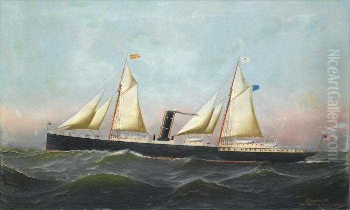 The S.s. 
Newport Oil Painting by Antonio Nicolo Gasparo Jacobsen