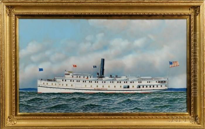 Portrait Of The Steamship 
Middletown. Oil Painting by Antonio Nicolo Gasparo Jacobsen