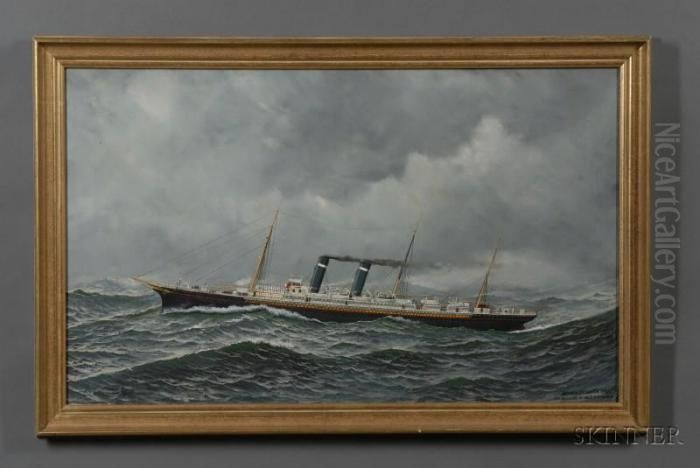 Portrait Of The American Screw Steamer Oil Painting by Antonio Nicolo Gasparo Jacobsen
