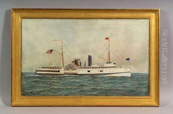 Portrait Of American Steamer Oil Painting by Antonio Nicolo Gasparo Jacobsen