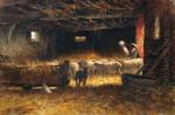 En El Establo
 Oleo Sobre Tela Oil Painting by Charles Emile Jacque