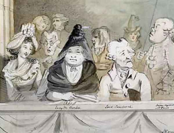 Caricature of the audience at the Commemoration of Handel in Westminster Abbey in 1784 1790 Oil Painting by John Nixon