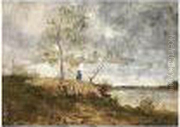 Troupeau Au Crepuscule Oil Painting by Charles Emile Jacque