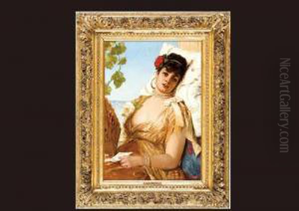 Woman Oil Painting by Jacquet Gustave