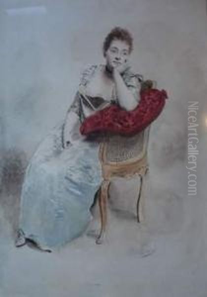 Elegante Assise Oil Painting by Jacquet Gustave