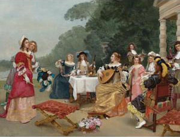 Recital Oil Painting by Jacquet Gustave