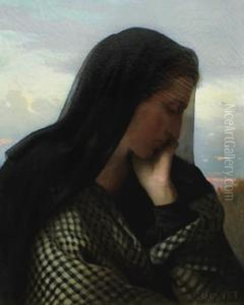 Femme Pensive Oil Painting by Jacquet Gustave