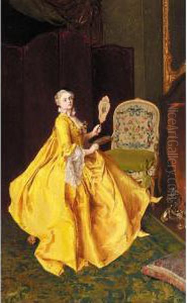 La Coquette Oil Painting by Jacquet Gustave