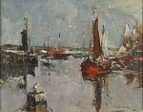 De Haven Van Zeebrugge. Oil Painting by Armand Jamar