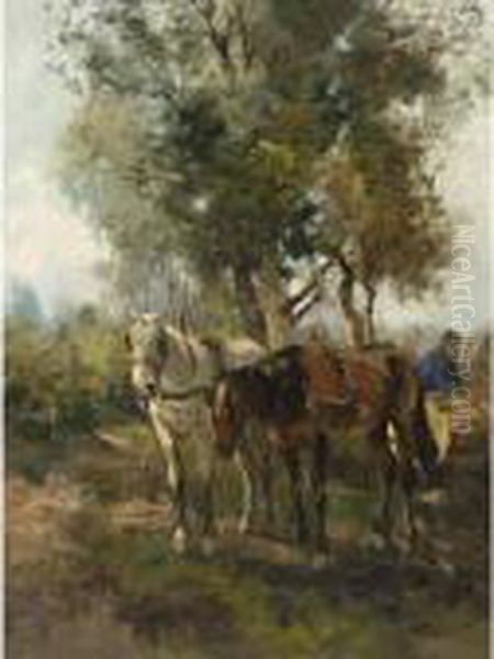 A Heavy Load Oil Painting by Willem George Fred. Jansen