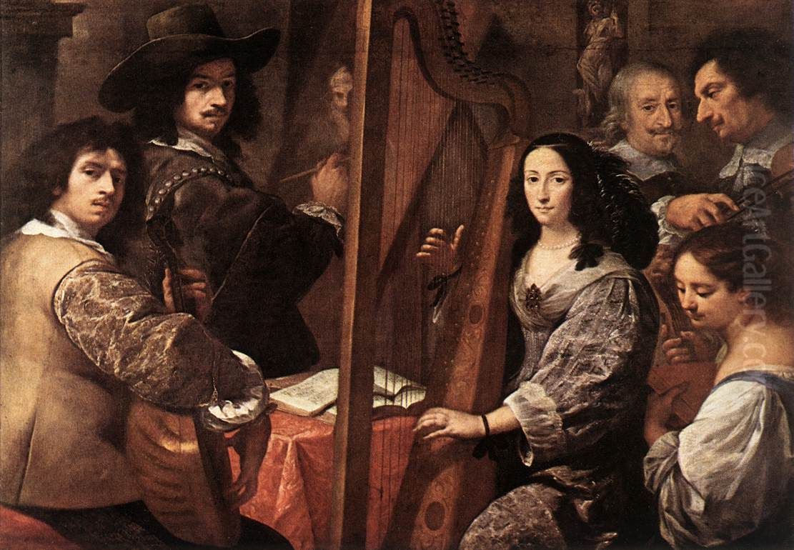 The Artist and his Family Oil Painting by Carlo Francesco Nuvolone