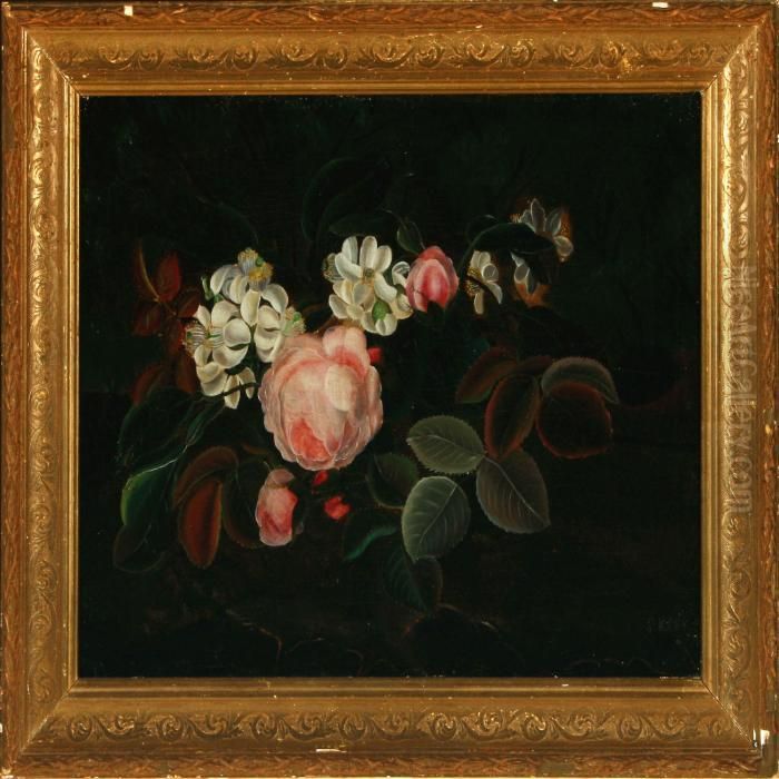 Still Life With Flowers Oil Painting by I.L. Jensen