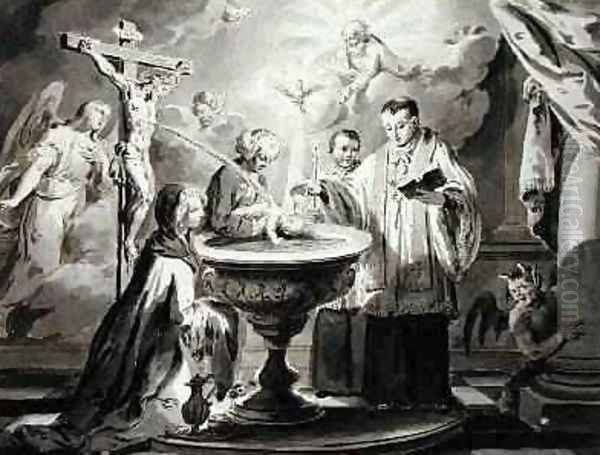 The Seven Sacraments Baptism 1779 Oil Painting by Pietro Antonio Novelli