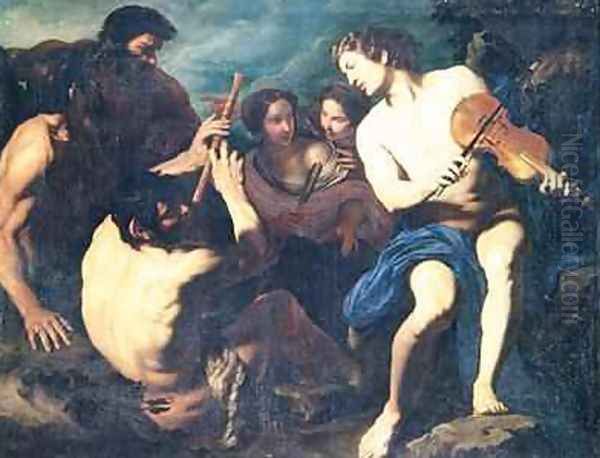 Musical Duel between Apollo and Marsyas Oil Painting by Pietro Antonio Novelli