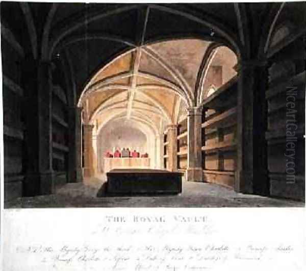 The Royal Vault St Georges Chapel Windsor Oil Painting by Frederick Nash