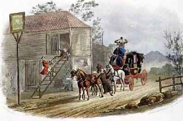 A Lazy Horsekeeper for the Mail Oil Painting by Newhouse, Charles B.