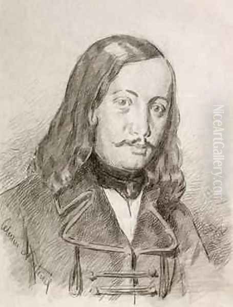 Theophile Gautier 1811-72 Oil Painting by Celestin Francois Nanteuil