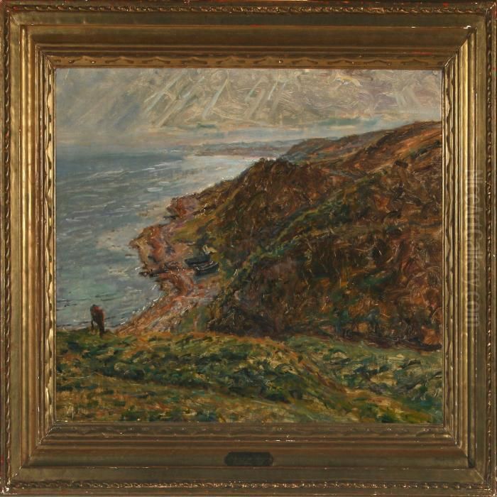 Along The Coast At Refnaes Oil Painting by Viggo Johansen