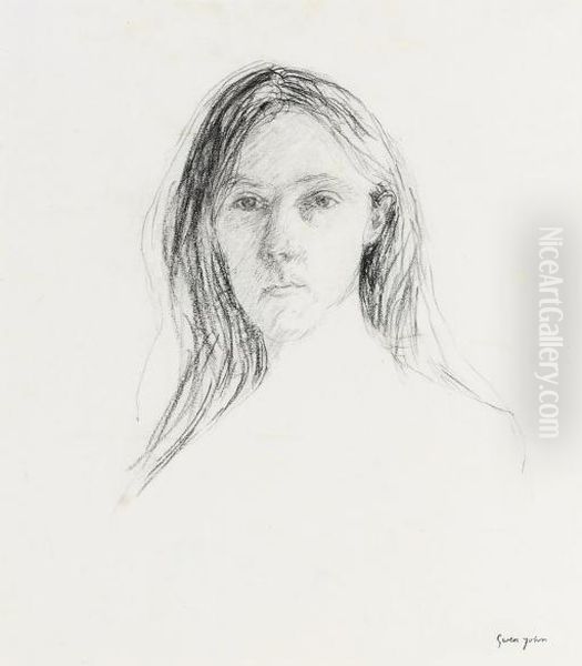 Self-portrait, Bust-length, With A Subsidiary Study Of A Standing Man (overmounted, 
Recto
); And Two Figure Studies (
Verso Oil Painting by Gwendolen John