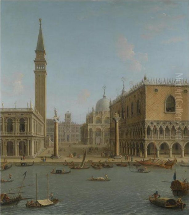 Venice, A View Of The Piazzetta Oil Painting by Antonio Joli