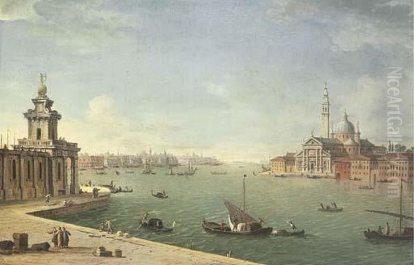 Venice: The Bacino Di San Marco 
Looking East With The Punta Della Dogana And San Giorgio Maggiore From 
The Zattere Oil Painting by Antonio Joli