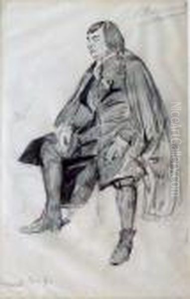 Portrait De L'acteur Felix Huguenet Oil Painting by Lucien Hector Jonas