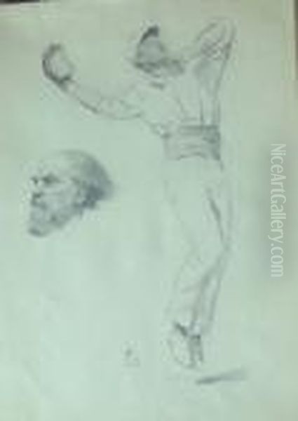 Les Joueurs De Pelote Basque Oil Painting by Lucien Hector Jonas