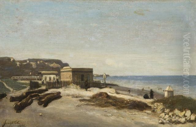 Plage En Normandie Oil Painting by Johan Barthold Jongkind