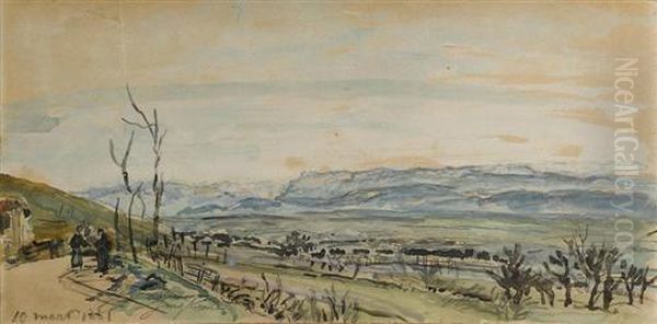 Landscape Near Cote-saint-andre. 1881. Oil Painting by Johan Barthold Jongkind