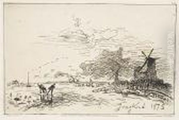 Two Etchings.
Demolitions De La Rue Des Francs-bourgeois Saint Marcel Oil Painting by Johan Barthold Jongkind
