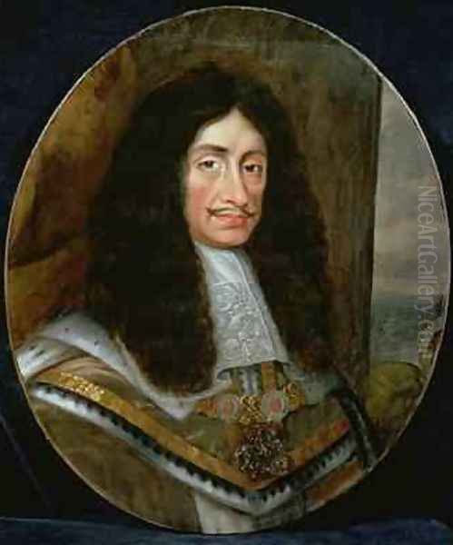 Portrait of King Charles II 1630-85 Oil Painting by Pieter Nason