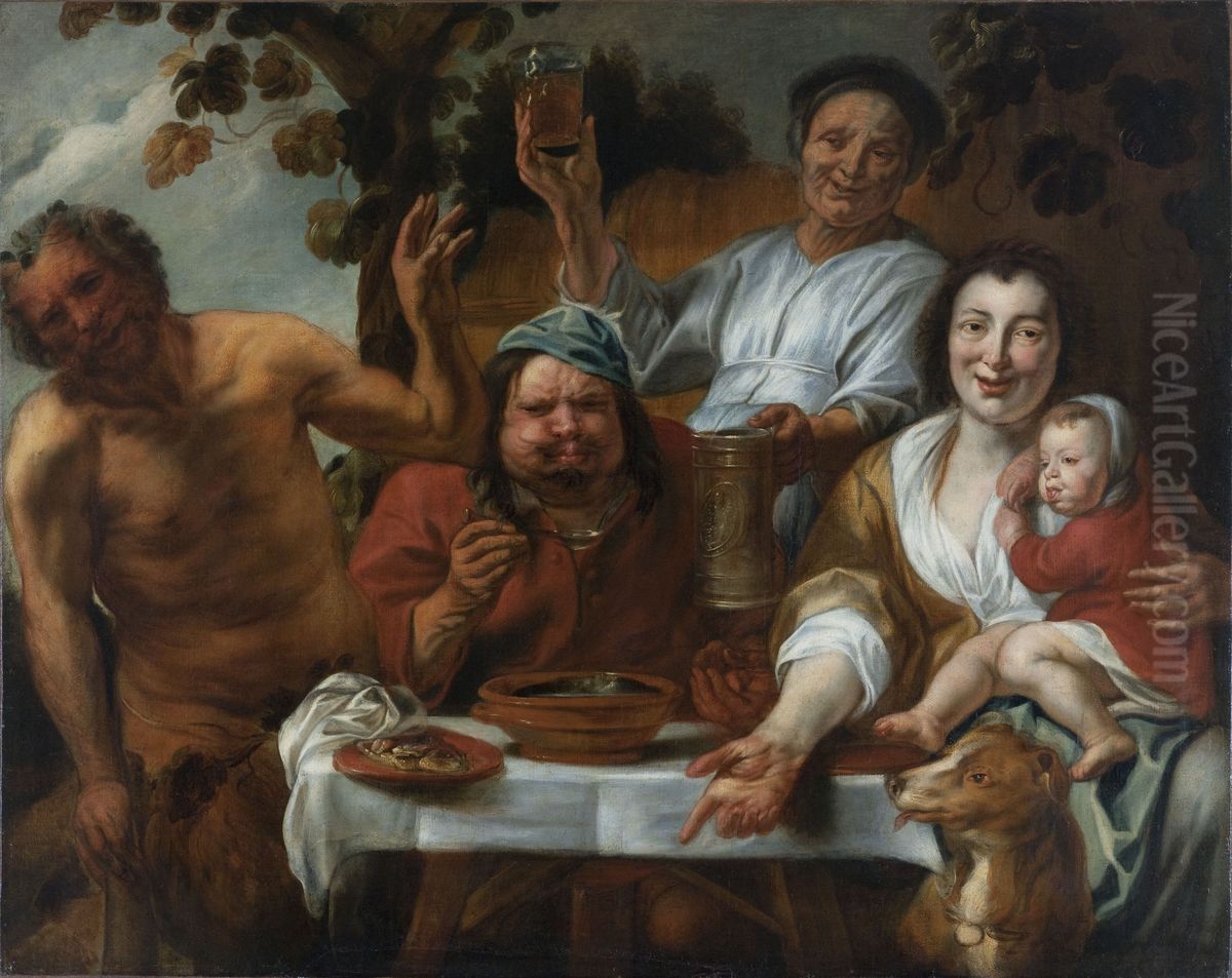 Le Satyre Et Le Paysan Oil Painting by Jacob Jordaens