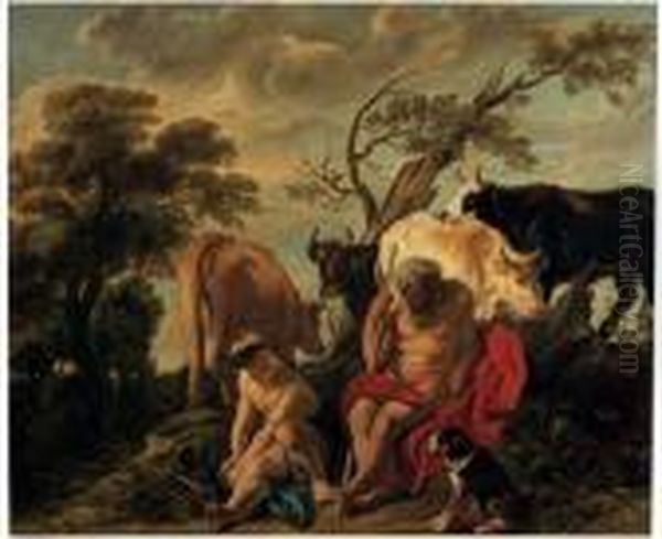 Mercurius En Argus (mercury And Argus) Oil Painting by Jacob Jordaens